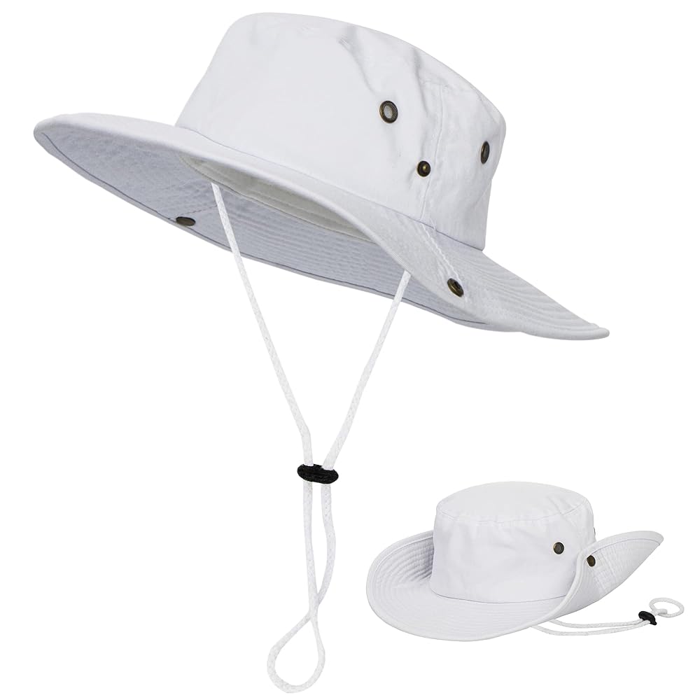 Nylon Travel Outdoor HAT ホワイト Bucket Hat for Men Women Unisex 100% Cotton Packable